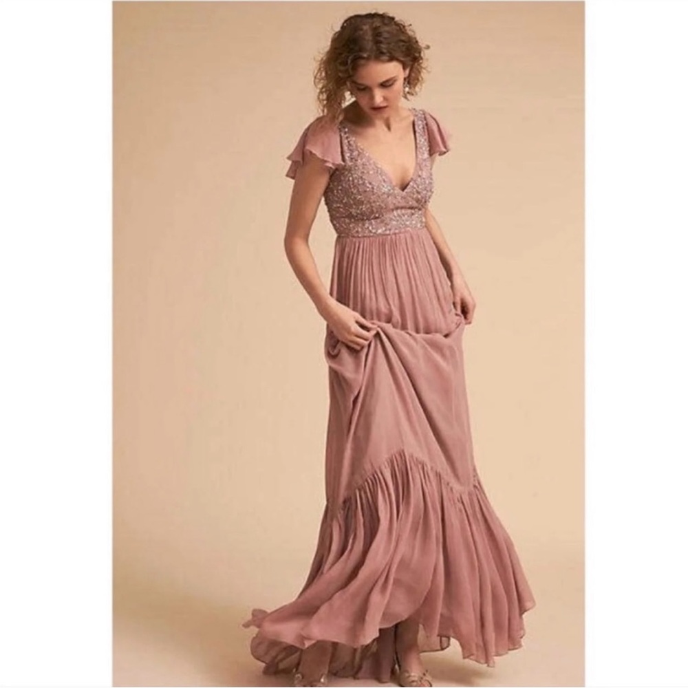 BHLDN Dusty Rose Maxi Dress